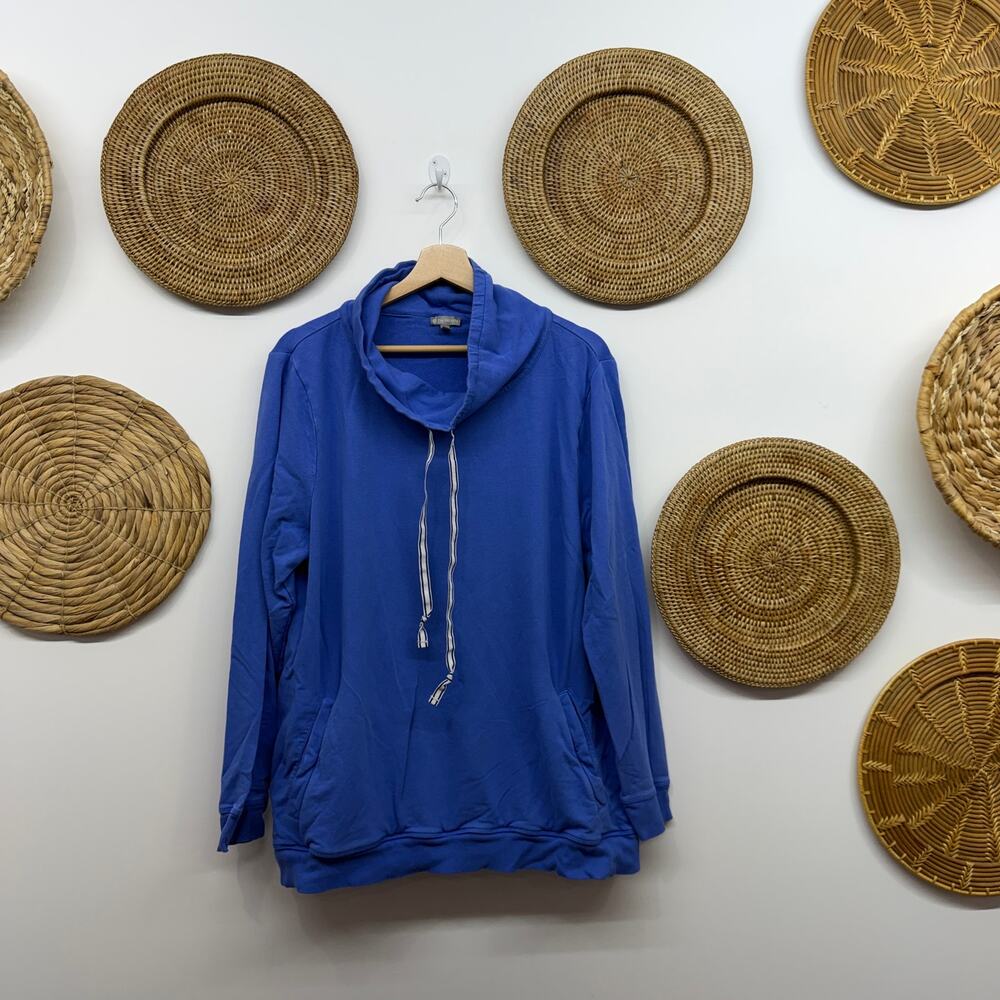 T by Talbots Blue Funnel Neck Sweatshirt XL